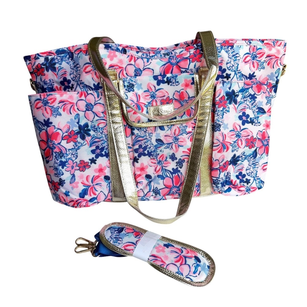 NEW Lilly Pulitzer Party Like A Lobster Insulated Beach Tote Cooler Bag‎ Pink - Picture 4 of 9
